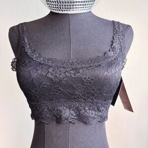 NWT H&M Black Lace Bralette, Size M,‎ sheer wireless unpadded bandeau